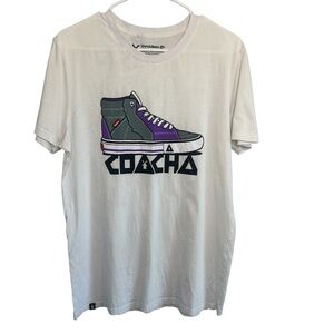 Dutch Bros SMALL+LARGE White RARE Coacha Tee Hightop Shoe Purple DB 1992
